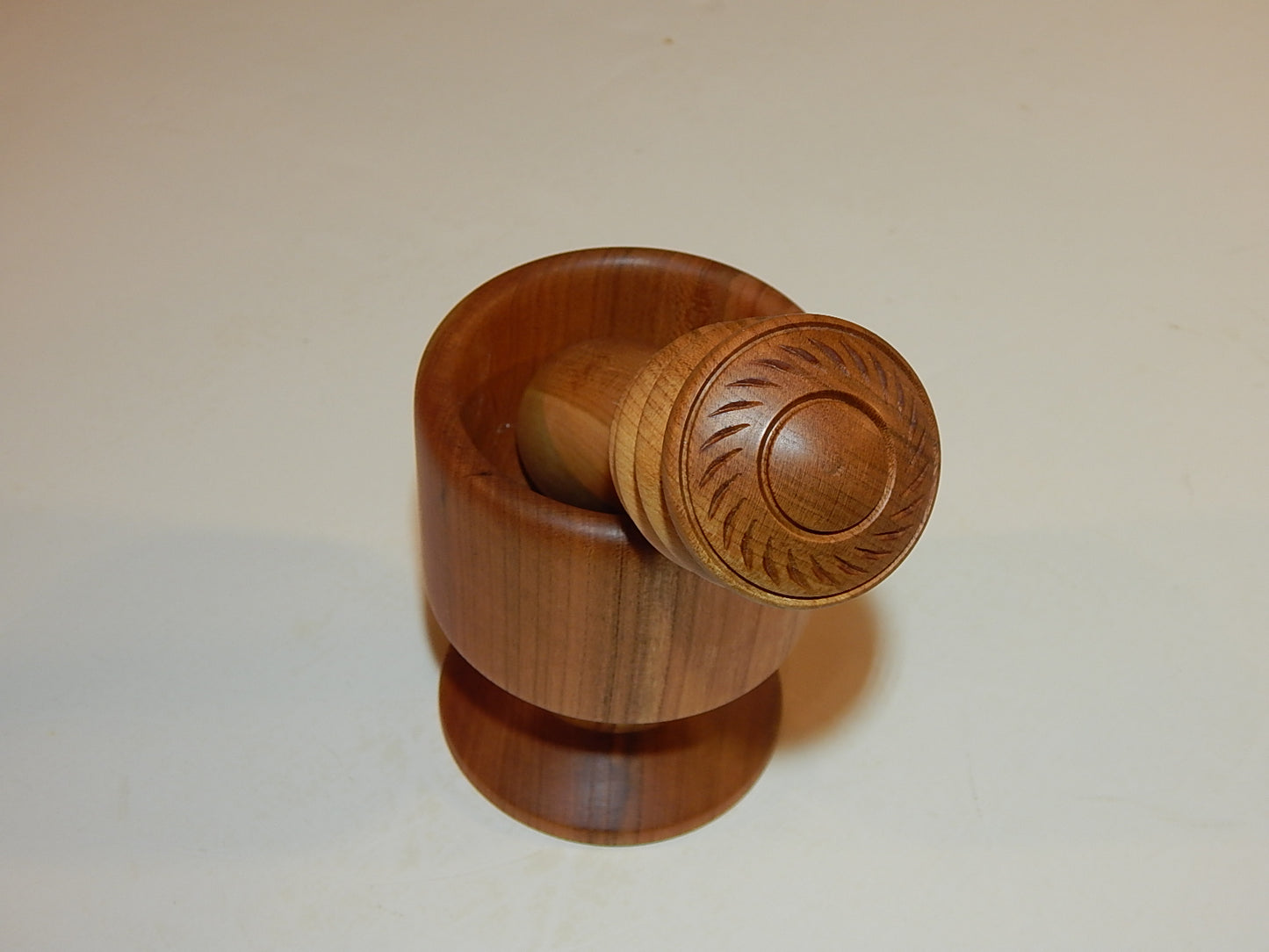 WILD CHERRY MORTAR AND PESTLE HANDMADE LATHE TURNED ARTISAN CRAFTED