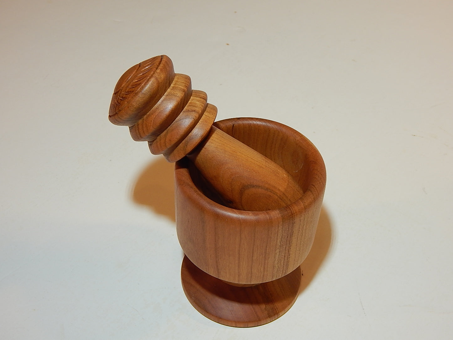 WILD CHERRY MORTAR AND PESTLE HANDMADE LATHE TURNED ARTISAN CRAFTED